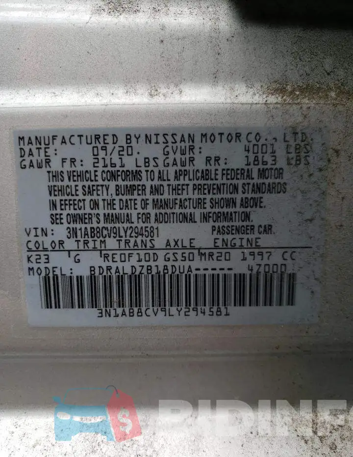 3N1AB8CV9LY294581 Photo# 12