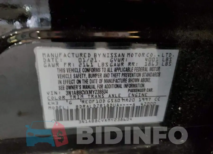 3N1AB8CVXMY238604 Photo# 13