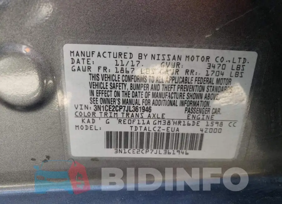 3N1CE2CP7JL361946 Photo# 12
