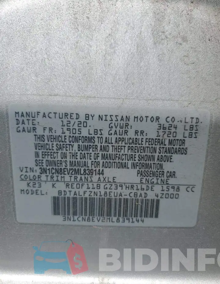 3N1CN8EV2ML839144 Photo# 12