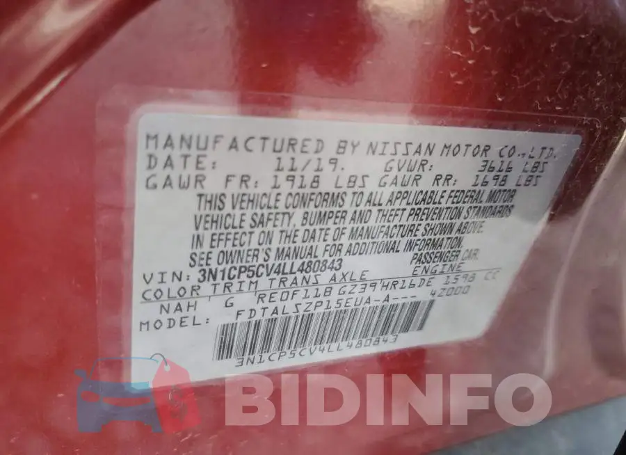 3N1CP5CV4LL480843 Photo# 12