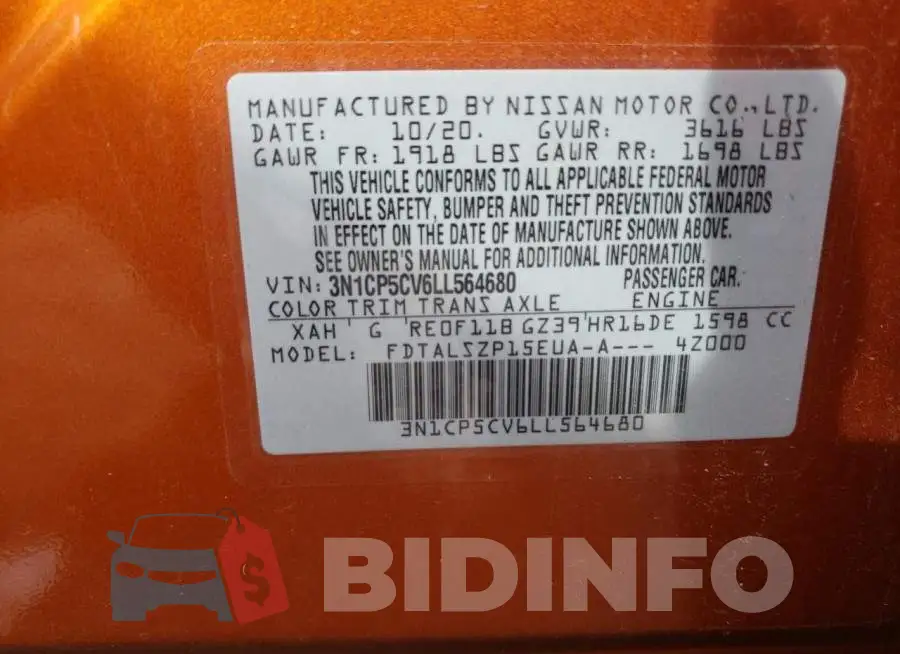 3N1CP5CV6LL564680 Photo# 12