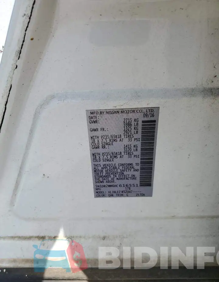 5N1DR2MM6HC616551 Photo# 13