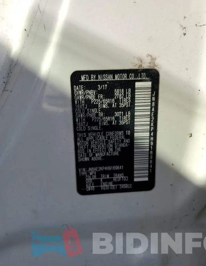 JN8AE2KP4H9169641 Photo# 13