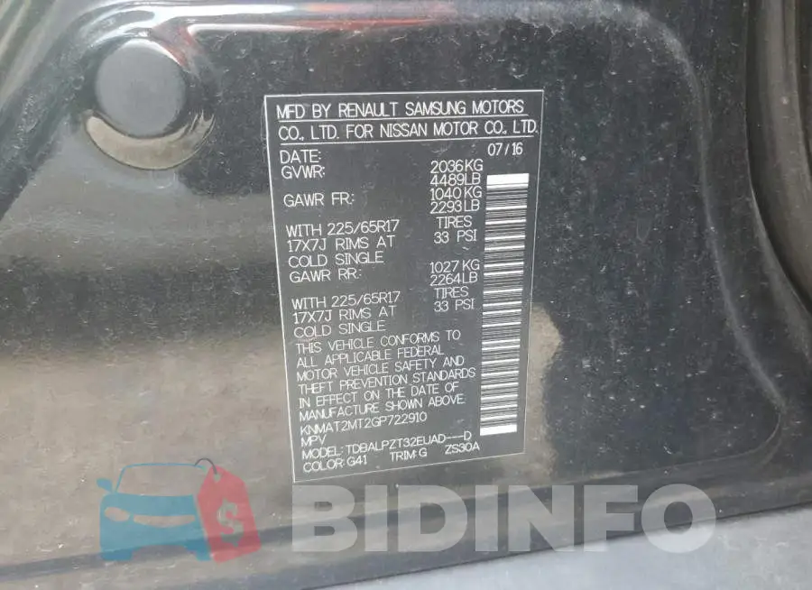 KNMAT2MT2GP722910 Photo# 13