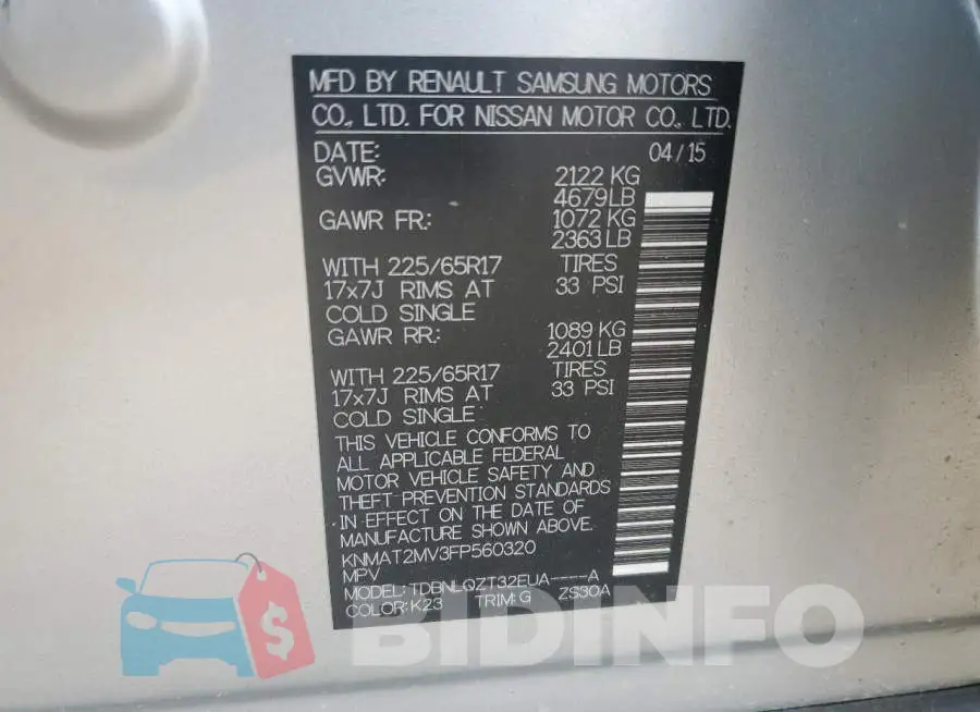 KNMAT2MV3FP560320 Photo# 13