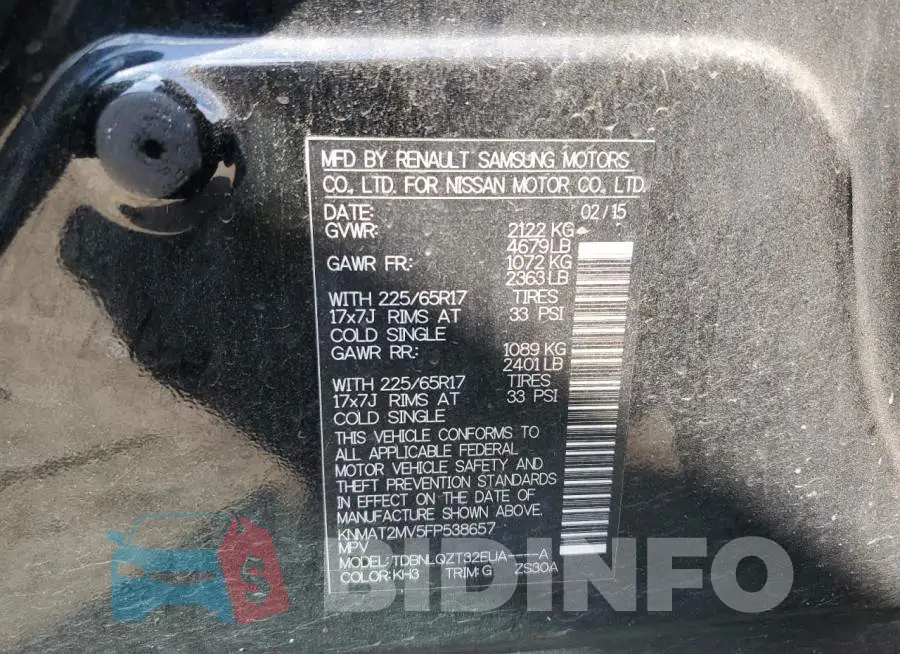 KNMAT2MV5FP538657 Photo# 13