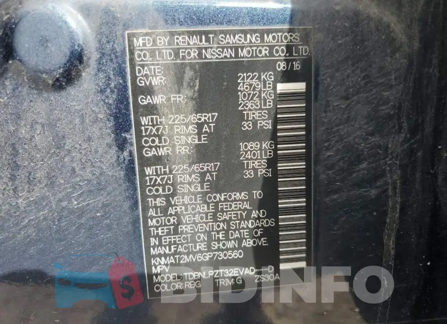 KNMAT2MV6GP730560 Photo# 13