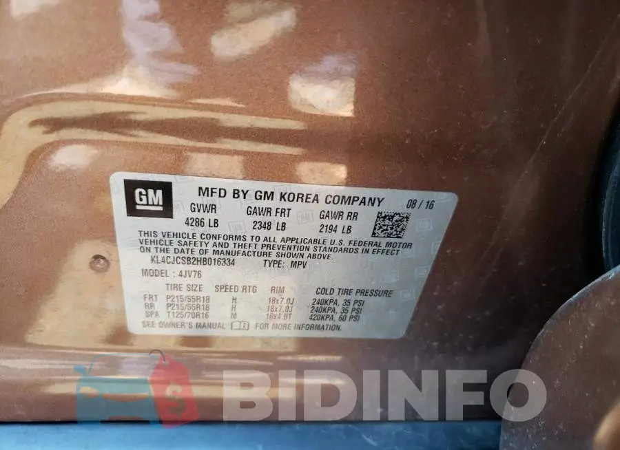 KL4CJCSB2HB016334 Photo# 13
