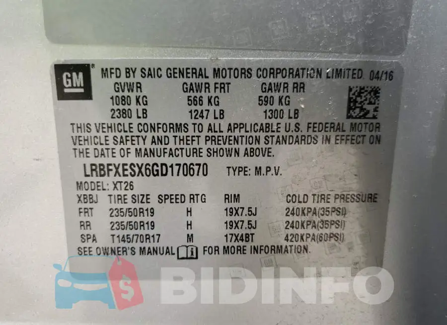 LRBFXESX6GD170670 Photo# 13