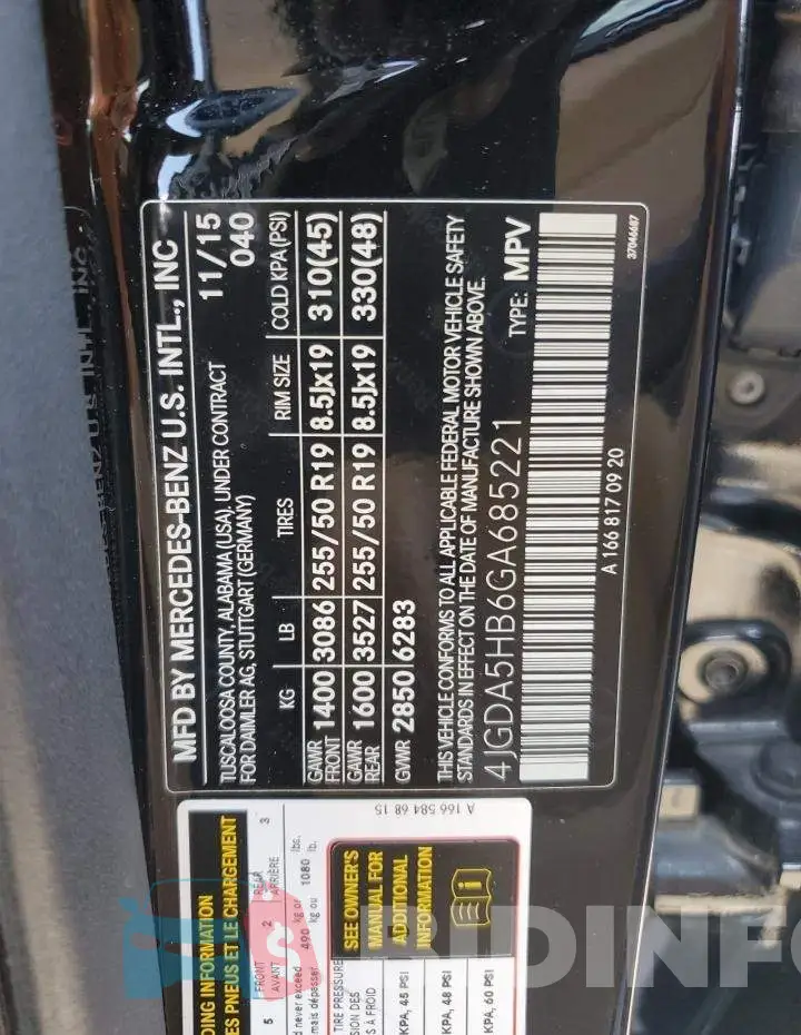 4JGDA5HB6GA685221 Photo# 13