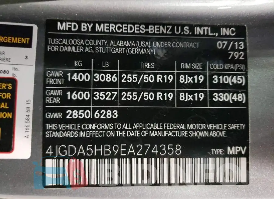 4JGDA5HB9EA274358 Photo# 12