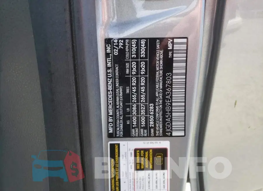 4JGDA5HB9EA367803 Photo# 14