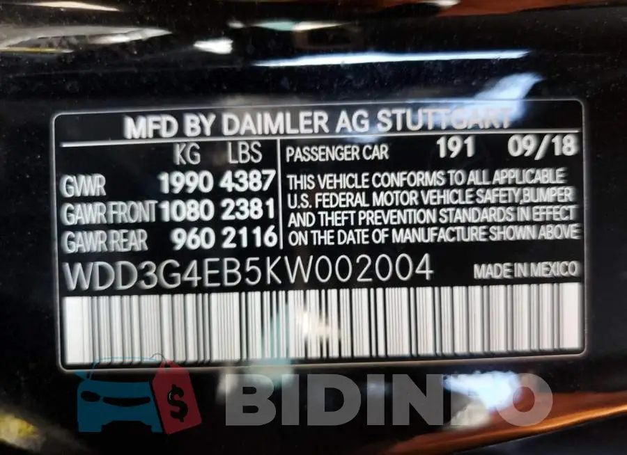 WDD3G4EB5KW002004 Photo# 12