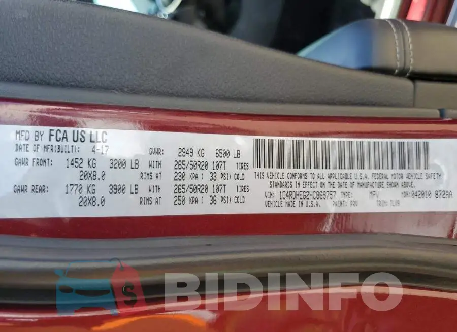 1C4RDHEG2HC869757 Photo# 13
