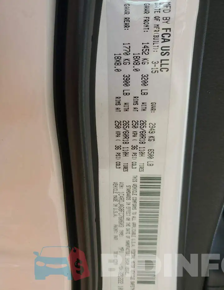 1C4RDJAG8FC760603 Photo# 13