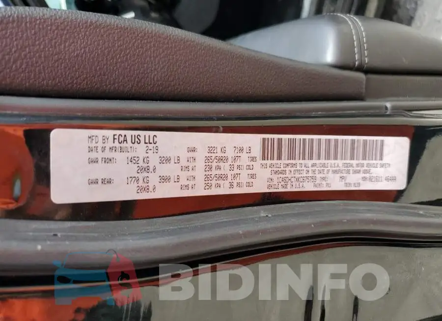 1C4SDHCTXKC675759 Photo# 13