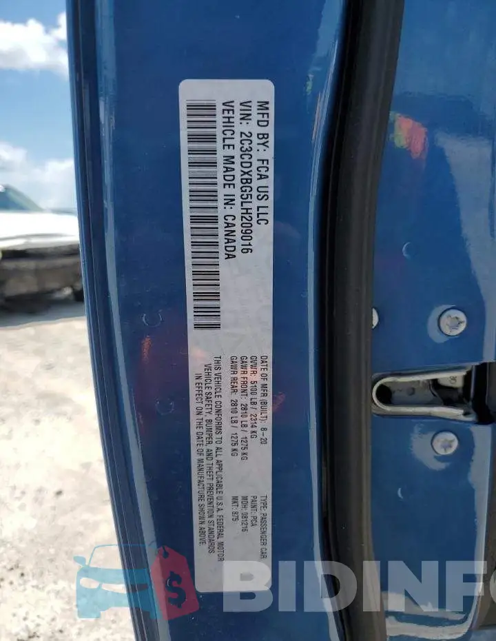 2C3CDXBG5LH209016 Photo# 12