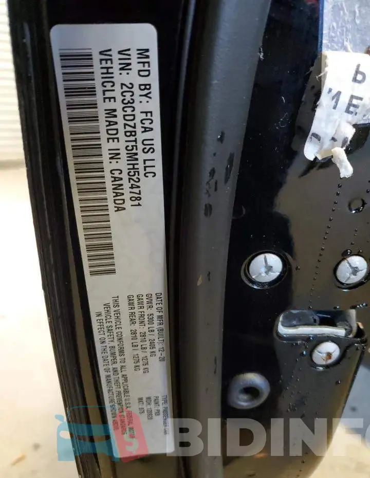 2C3CDZBT5MH524781 Photo# 12