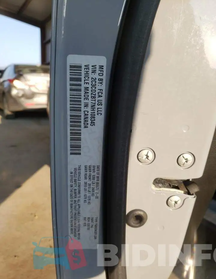 2C3CDZBT7NH108345 Photo# 13