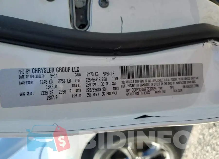 3C4PDCGG9FT537825 Photo# 12