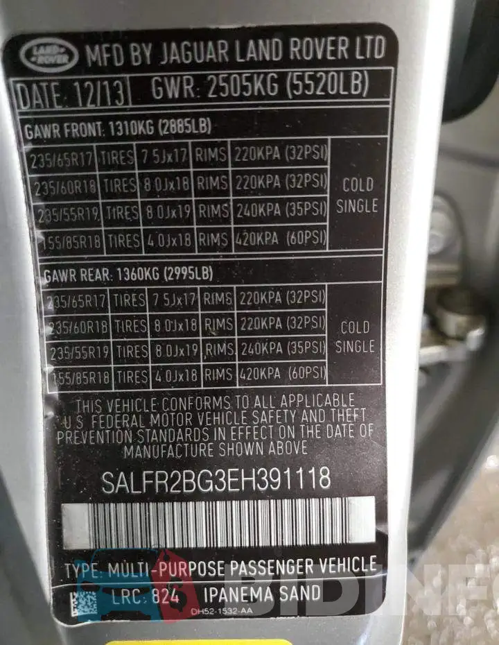 SALFR2BG3EH391118 Photo# 13