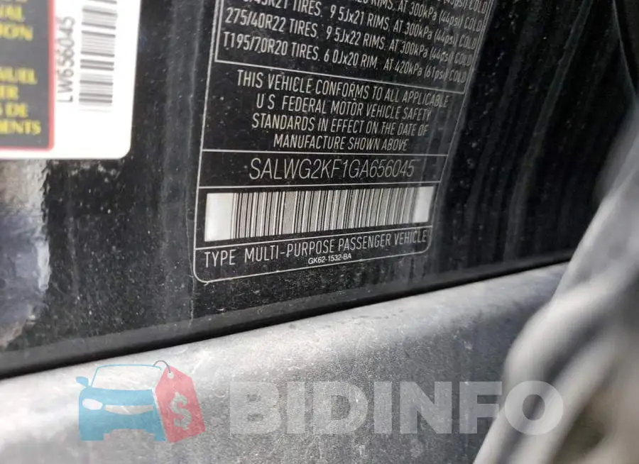 SALWG2KF1GA656045 Photo# 13