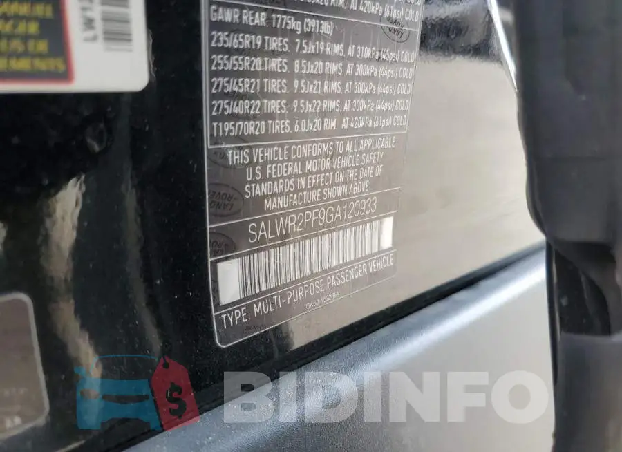 SALWR2PF9GA120933 Photo# 12