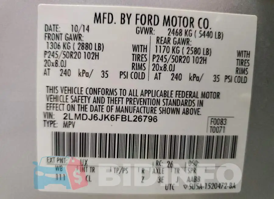2LMDJ6JK6FBL26796 Photo# 13