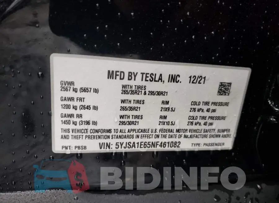 5YJSA1E65NF461082 Photo# 10
