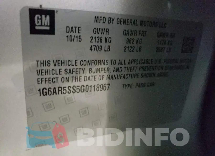 1G6AR5SS5G0118967 Photo# 12