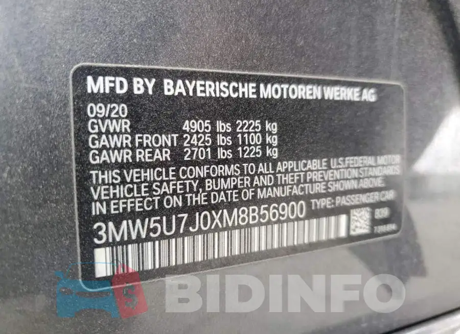 3MW5U7J0XM8B56900 Photo# 12