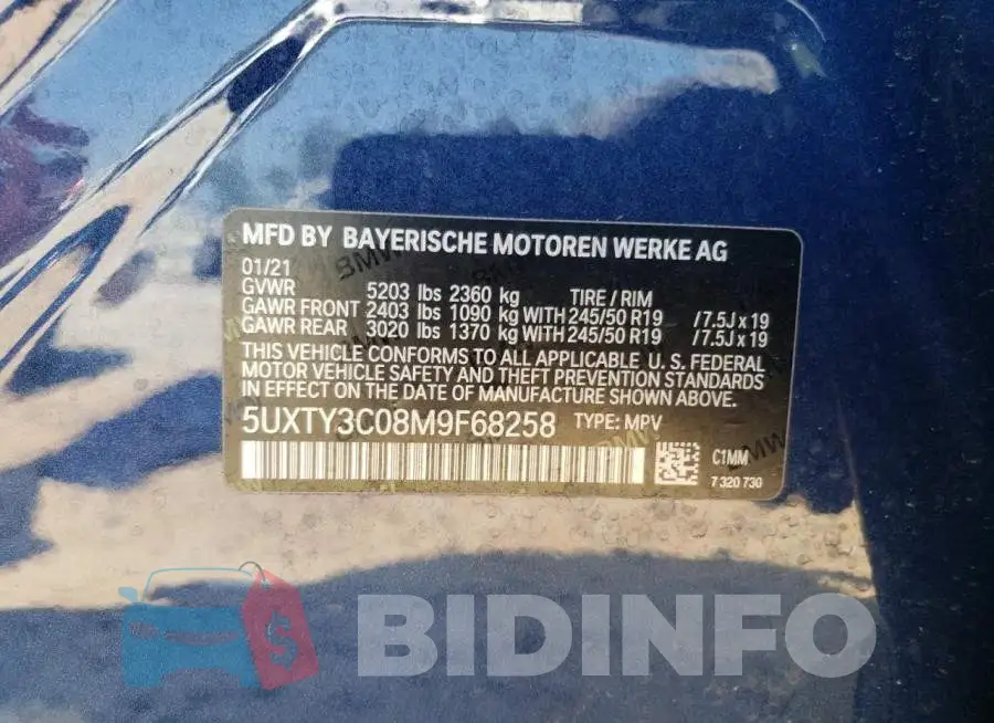 5UXTY3C08M9F68258 Photo# 14