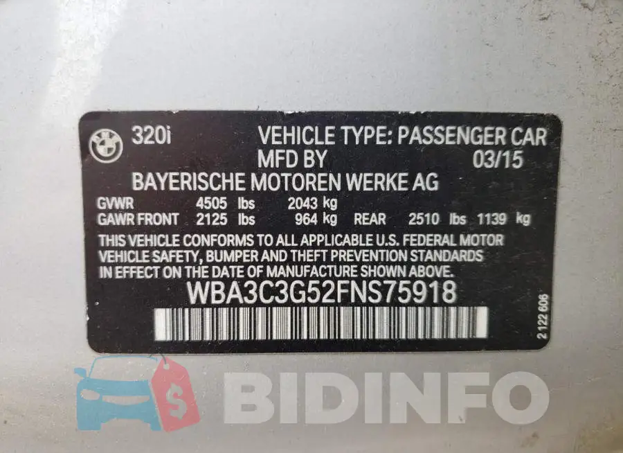 WBA3C3G52FNS75918 Photo# 12