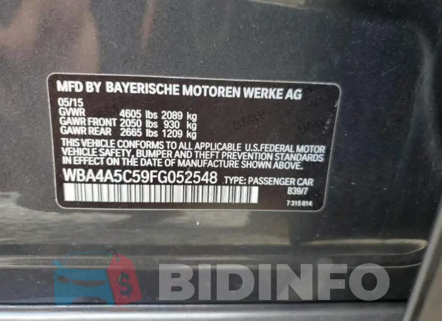WBA4A5C59FG052548 Photo# 15