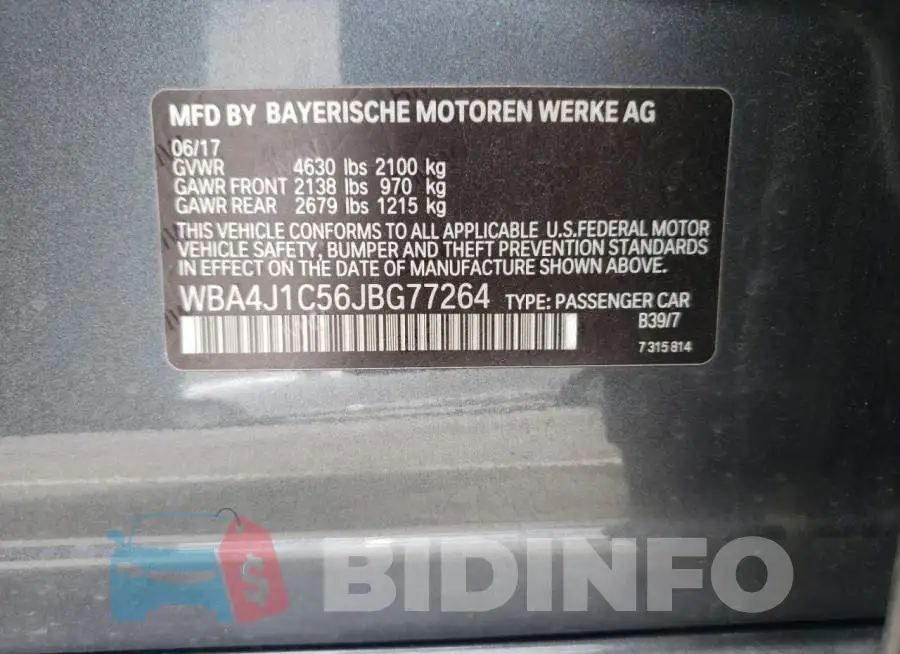 WBA4J1C56JBG77264 Photo# 12