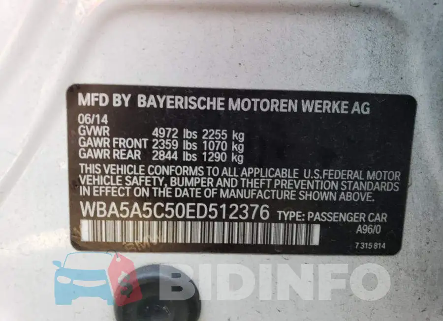 WBA5A5C50ED512376 Photo# 12