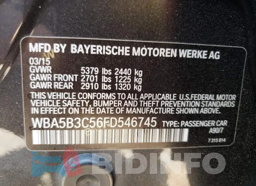 WBA5B3C56FD546745 Photo# 13