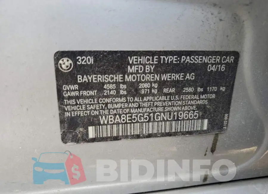 WBA8E5G51GNU19665 Photo# 12