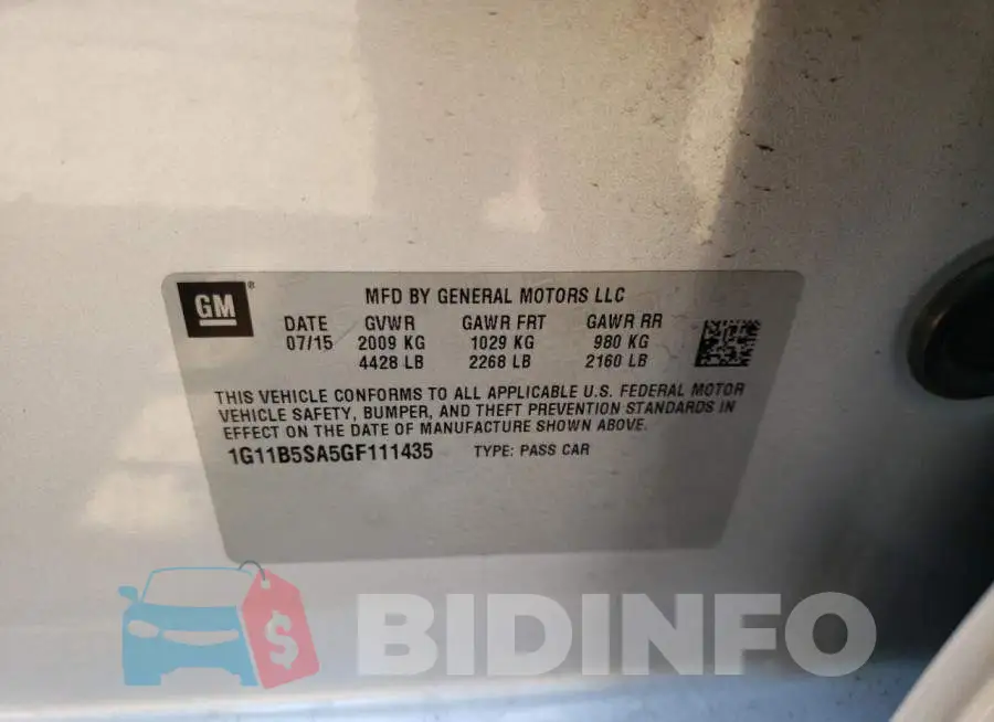 1G11B5SA5GF111435 Photo# 12