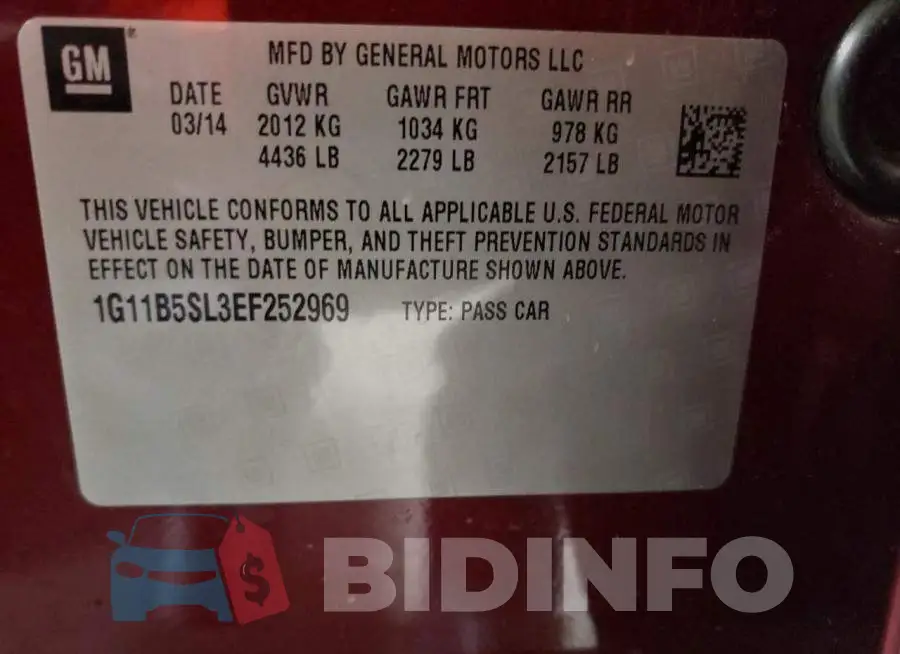 1G11E5SL0EF252970 Photo# 12