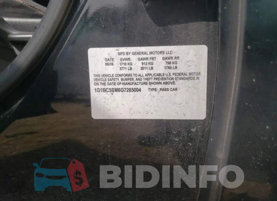 1G1BC5SM6G7285004 Photo# 12