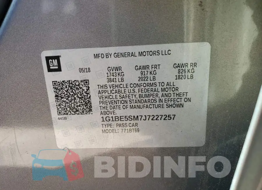 1G1BE5SM7J7227257 Photo# 12