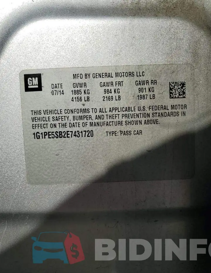 1G1PE5SB2E7431720 Photo# 12