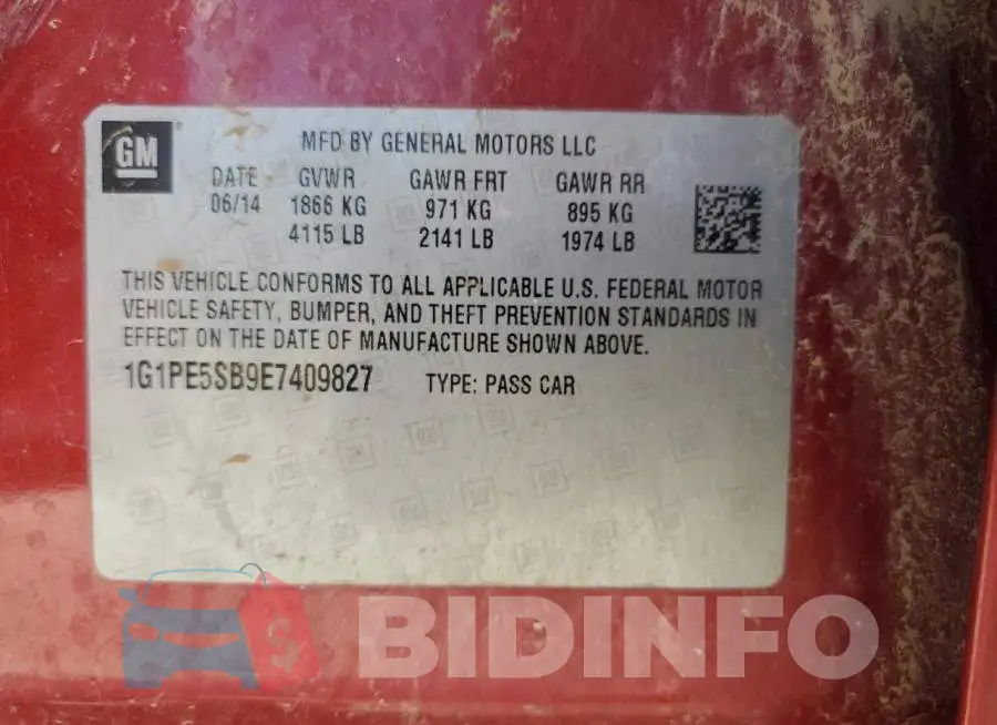 1G1PE5SB9E7409827 Photo# 13