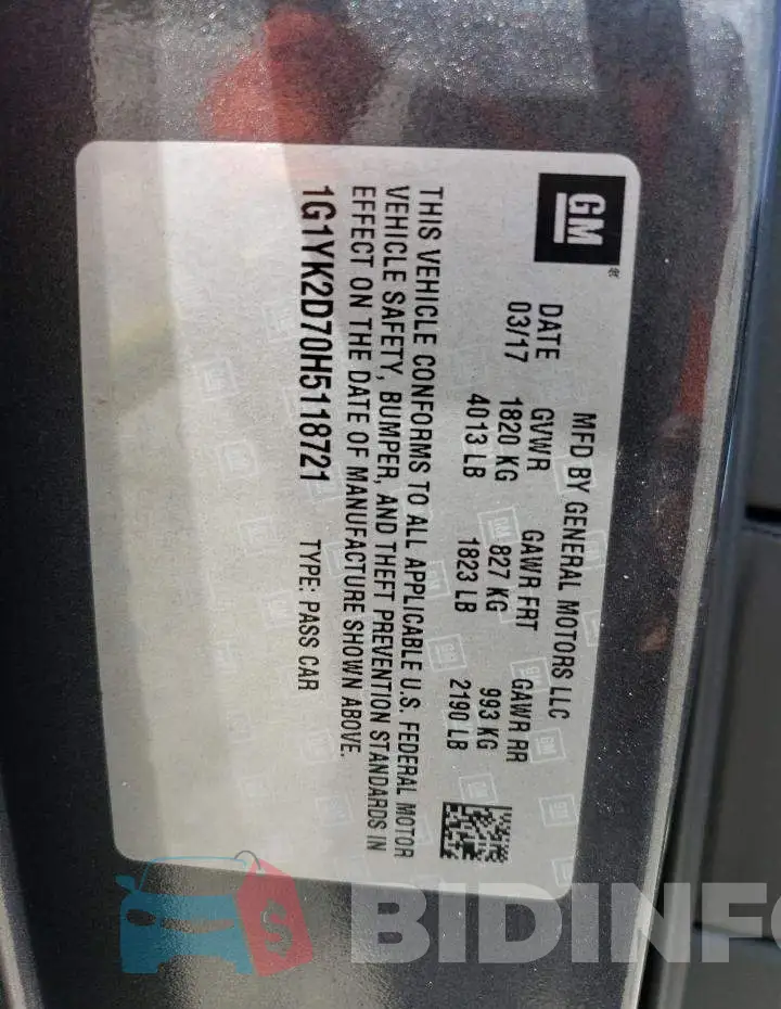 1G1YK2D70H5118721 Photo# 13