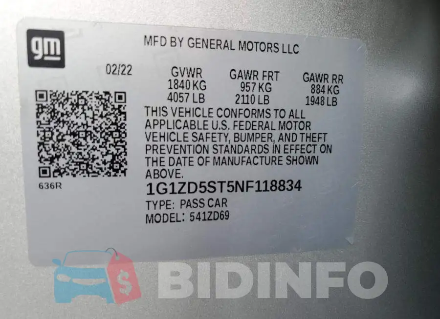 1G1ZD5ST5NF118834 Photo# 12
