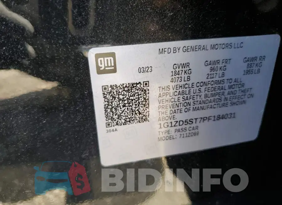1G1ZD5ST7PF184031 Photo# 13