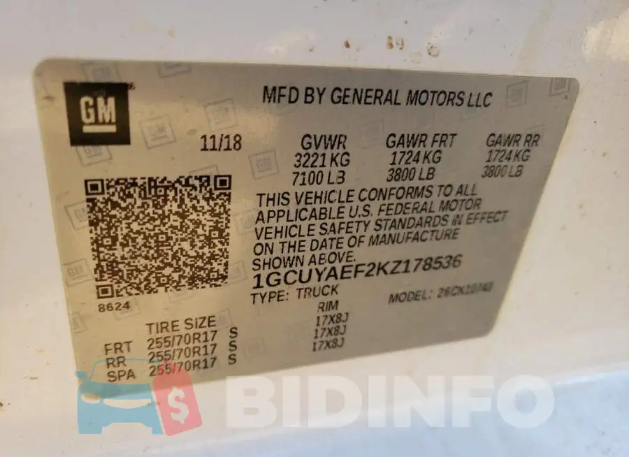1GCUYAEF2KZ178536 Photo# 12