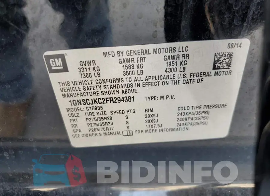 1GNSCJKC2FR294381 Photo# 13